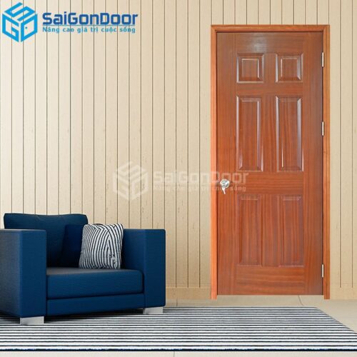 Cửa Gỗ HDF Veneer 6A-Xoan Đào-HDFV-SGD