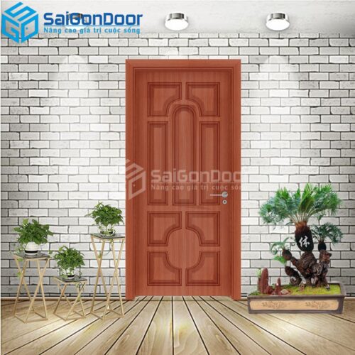 Cửa Nhựa Gỗ Composite 018 teak 2-CP-SGD