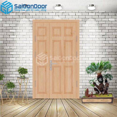 Cửa Nhựa Gỗ Composite 2 canh 9A Oak 2-CP-SGD