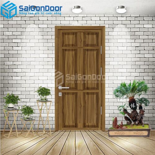 Cửa Nhựa Gỗ Composite 6A Óc Chó 1-CP-SGD